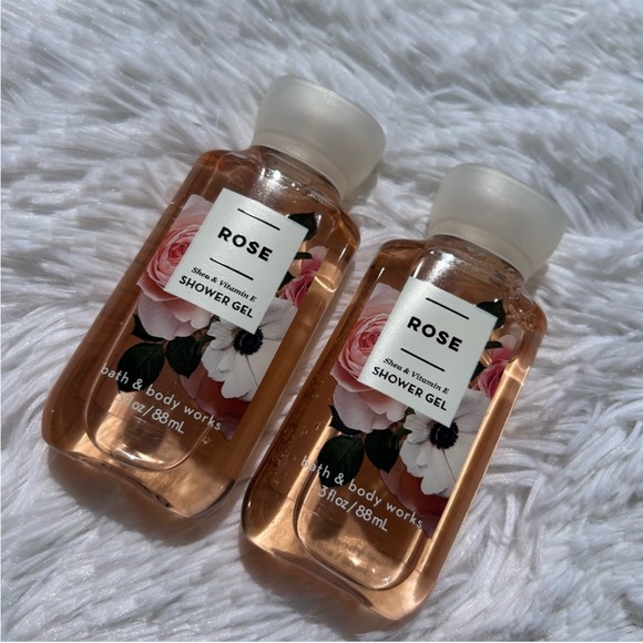 Bath and Body Works Rose Set of 2 Travel Size Shower Gel 3 fl oz each NEW - Picture 6 of 7